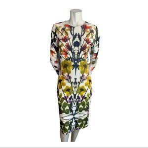 Matis Symmetrical Floral Silky Dress Size 4